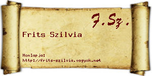 Frits Szilvia névjegykártya